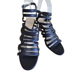 Vince Camuto Renta Leather Strappy Heel‎ 8M US Black 38.5 EUR